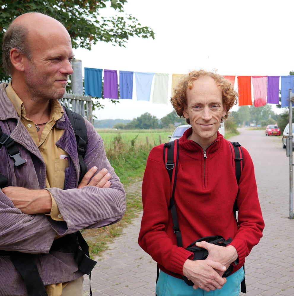 foto 5, ecodorpen festival 17 september 2016 in ecodorp Bergen, aankomst, Paul en Erik